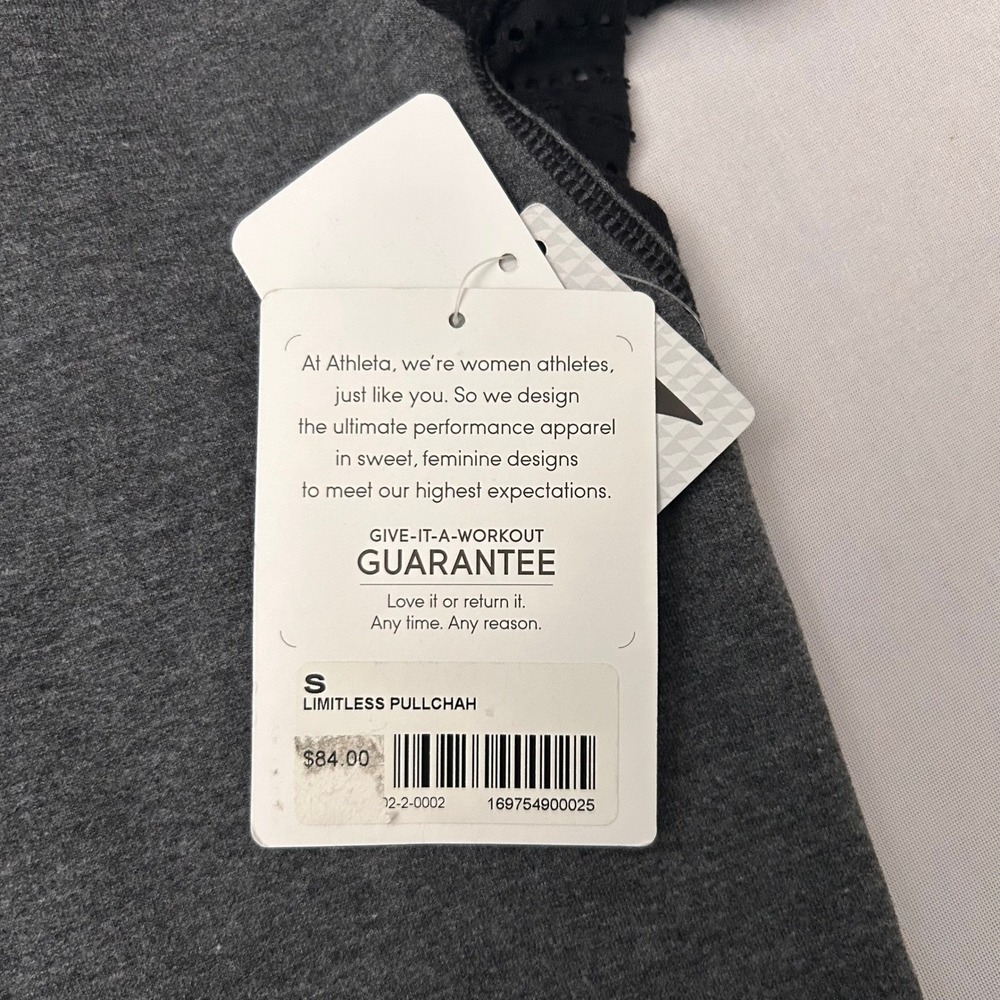 Athleta Hoodie Womens Small Gray Black Limitless Pulchah Charcoal Cowl Neck‎ NWT - Picture 6 of 9